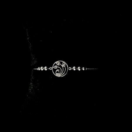 Minimal 92.5 Sterling Silver Floral Bracelet for Her